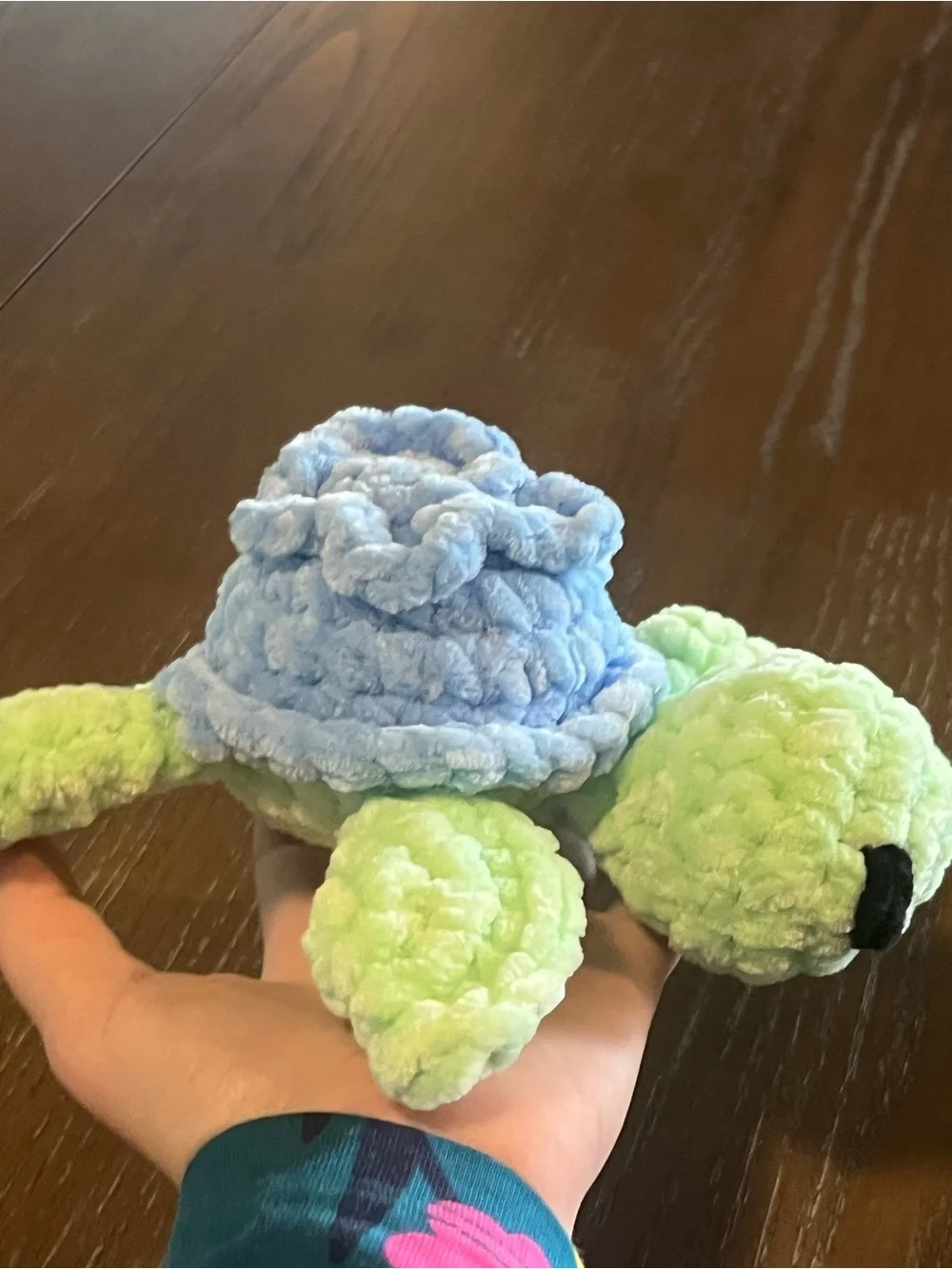 Crocheted blueberry turtle